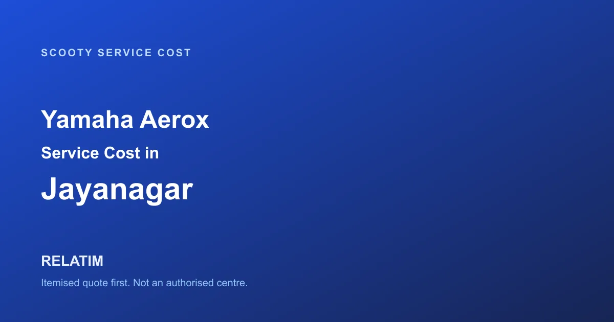 Yamaha Aerox Service Cost in Jayanagar, Bangalore